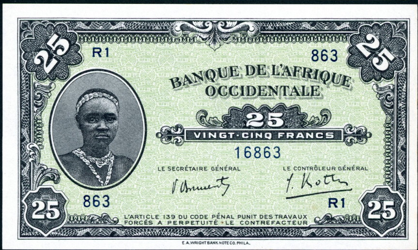 25 francs  (85) AU-UNC Banknote