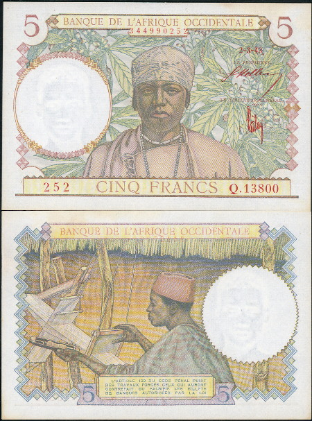 5 francs  (85) AU-UNC Banknote
