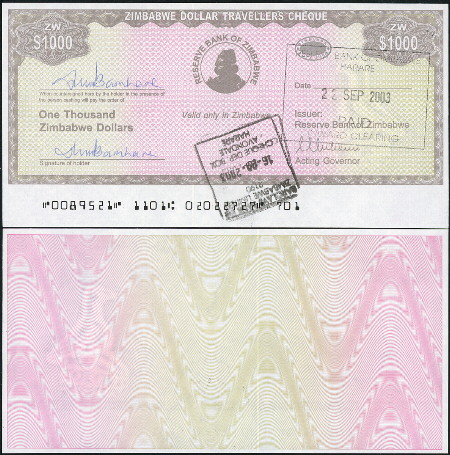 1000 dollars  (85) AU-UNC Banknote