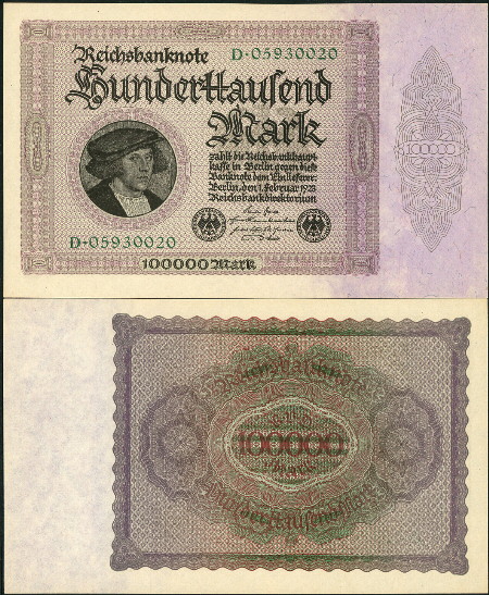 100,000 mark  (80) AU Banknote