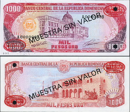 1000 pesos oro  (90) UNC Banknote