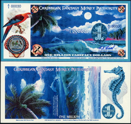 1,000,000 Carifaux Dollars  (90) UNC Banknote