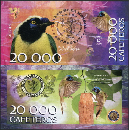 20,000 cafeteros  (90) UNC Banknote