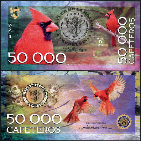 50,000 cafeteros  (90) UNC Banknote