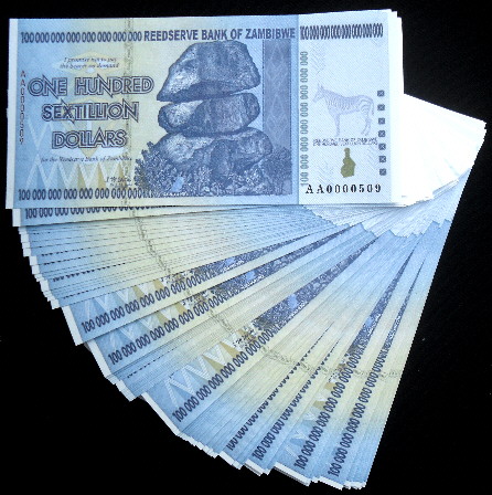 100 sextillion dollars  (90) UNC Banknote