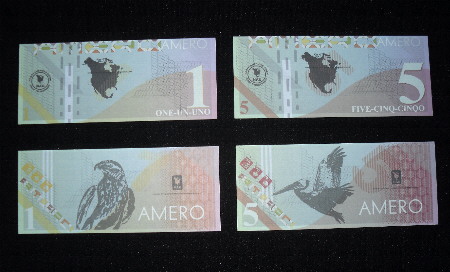 1& 5 Amero  (90) UNC Banknote
