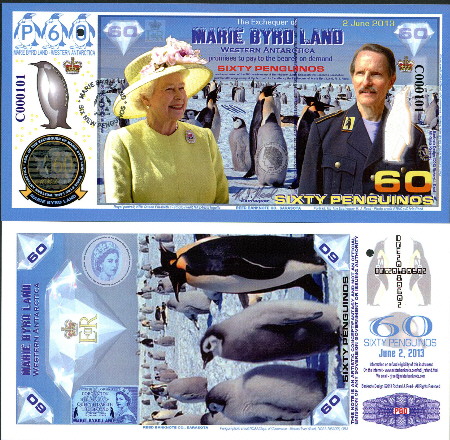 6 New Penguinos  (90) UNC Banknote