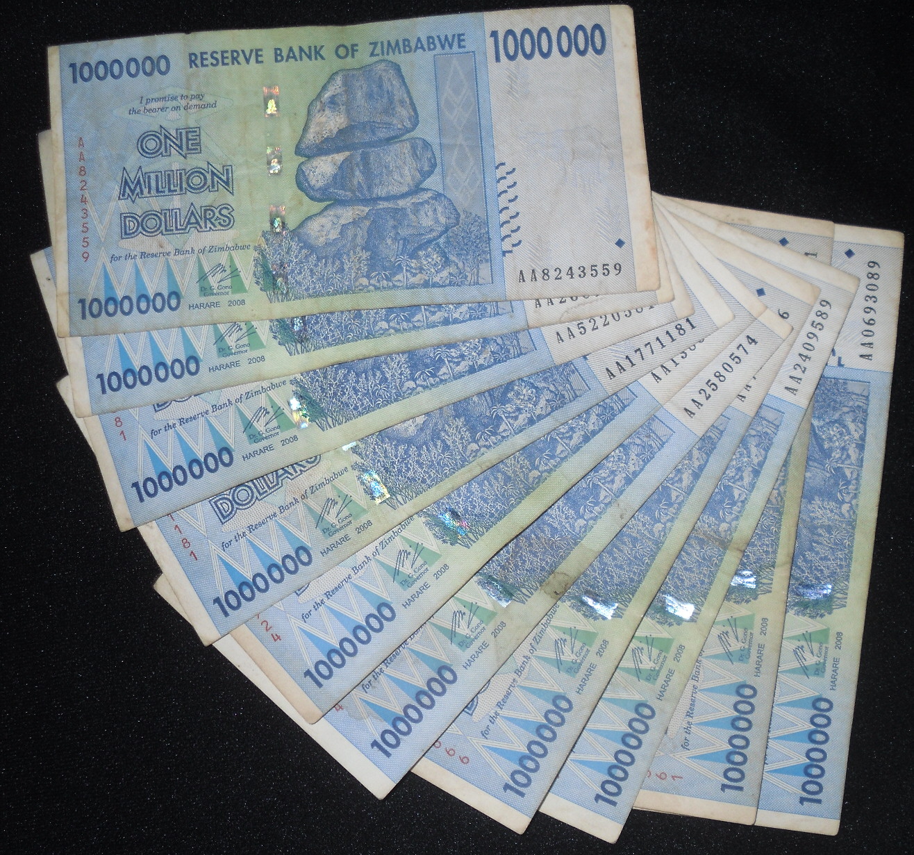 1,000,000 dollars  (50) F Banknote