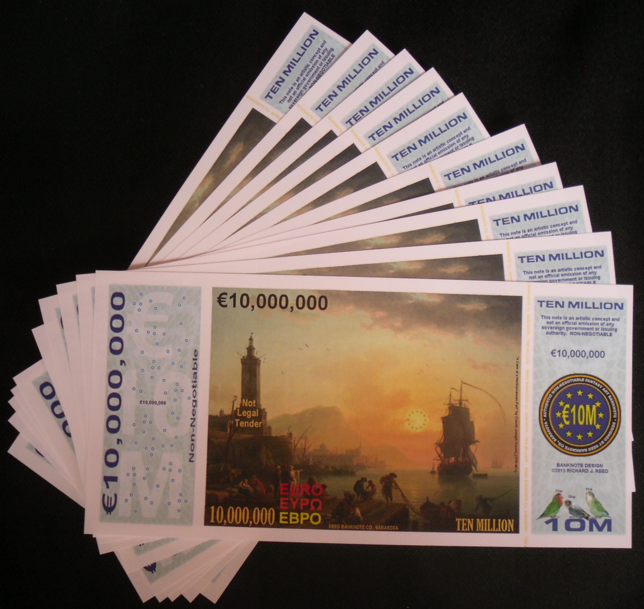 10,000,000 Euro  (90) UNC Banknote