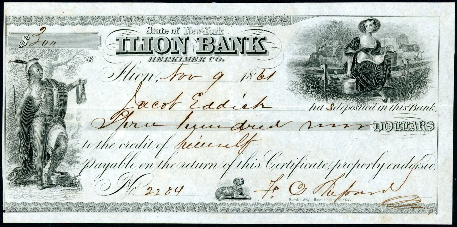 various dollars  VF Antique Check