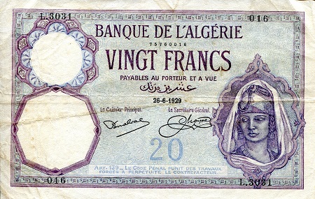 20 francs  (40) VG Banknote