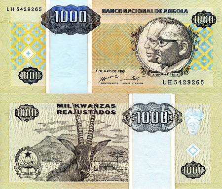 1000 kwanzas readj.  (90) UNC Banknote