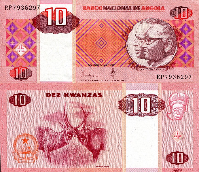 10 kwanzas  (60) VF Banknote