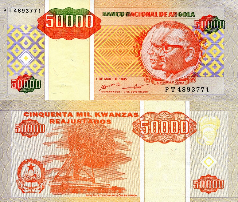 50,000 kwanzas readj.  (90) UNC Banknote