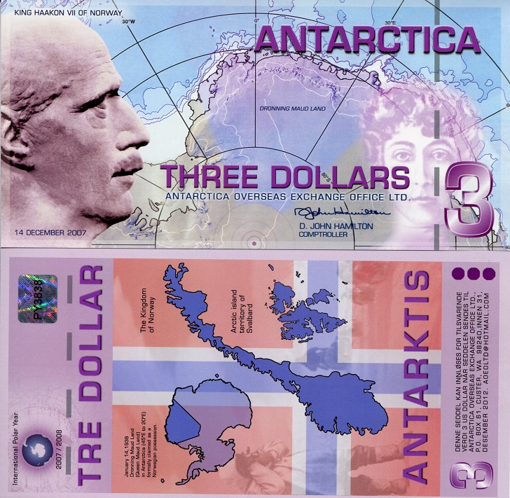 3 dollars  (90) UNC Banknote