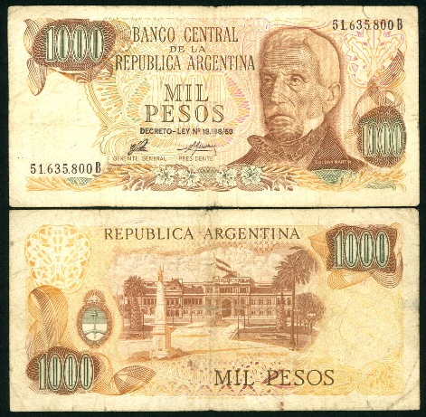 1000 pesos  (40) VG Banknote