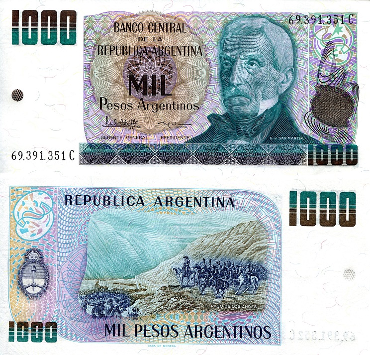1000 pesos argentinos  (90) UNC Banknote