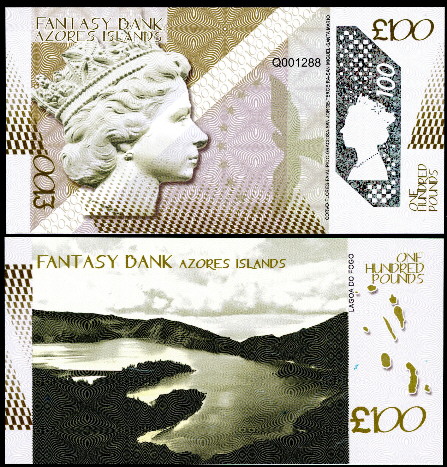100 pounds  (90) UNC Banknote