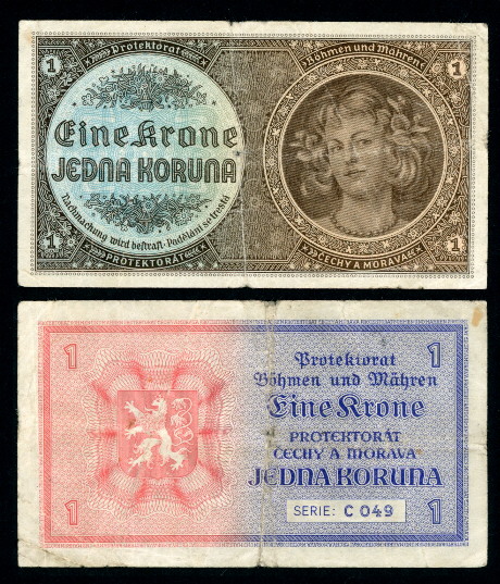 1 koruna  (45) VG-F Banknote