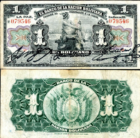 1 boliviano  (50) F Banknote