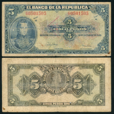 5 pesos oro  (50) F Banknote