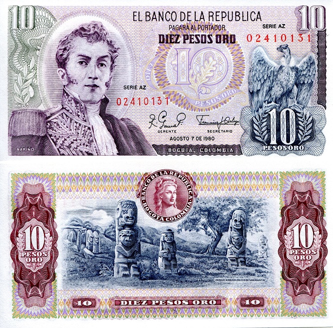 10 pesos oro  (85) AU-UNC Banknote