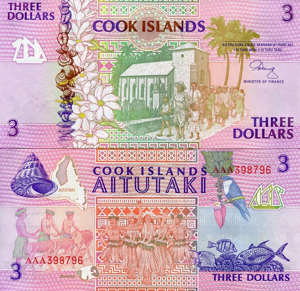 3 dollars  (85) AU-UNC Banknote