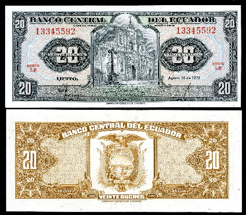20 sucres  (60) VF Banknote