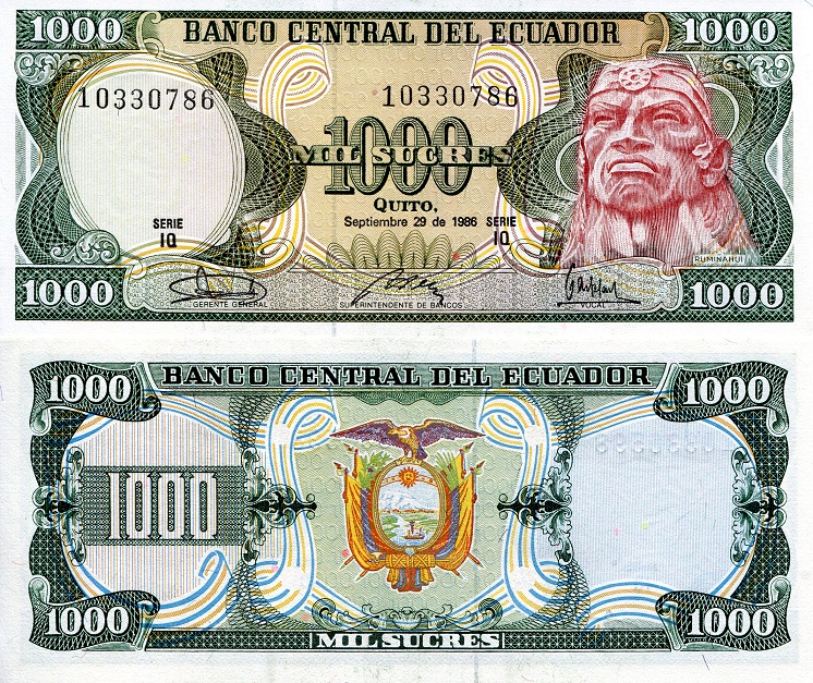 1000 sucres  (90) UNC Banknote