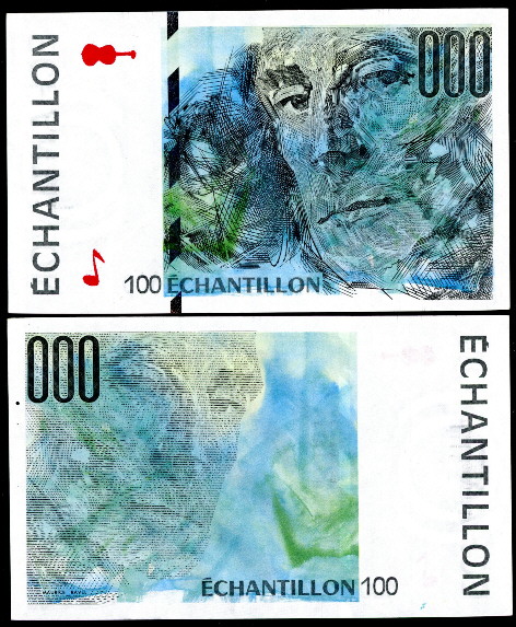 100 (francs)  (85) AU-UNC Banknote