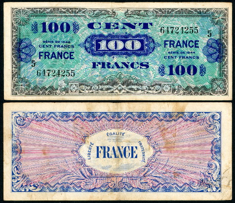 100 francs  (60) VF Banknote