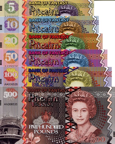 5 to 500 Pounds  (90) UNC Banknote