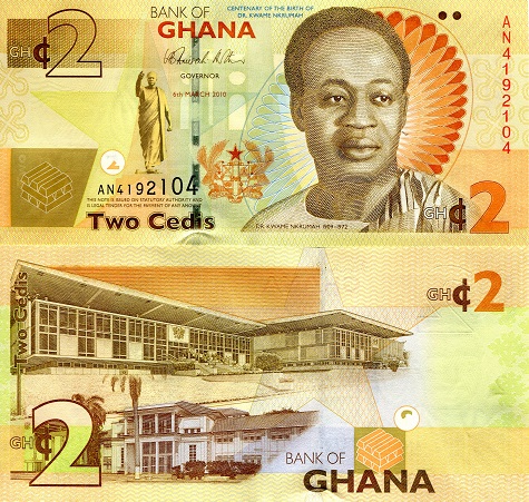 2 cedis  (90) UNC Banknote