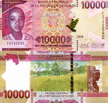 10,000 francs  (90) UNC Banknote