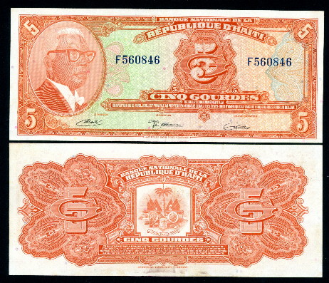 5 gourdes  (65) VF-EF Banknote