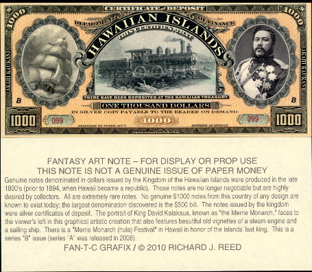 1000 Dollars  (90) UNC Banknote