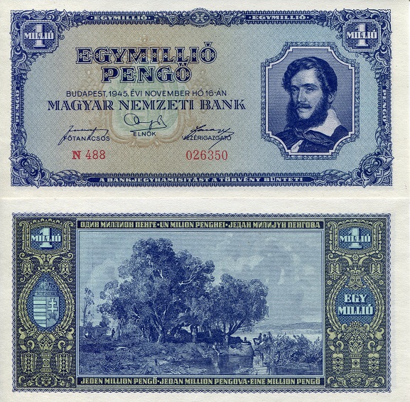 1,000,000 pengo  (90) UNC Banknote