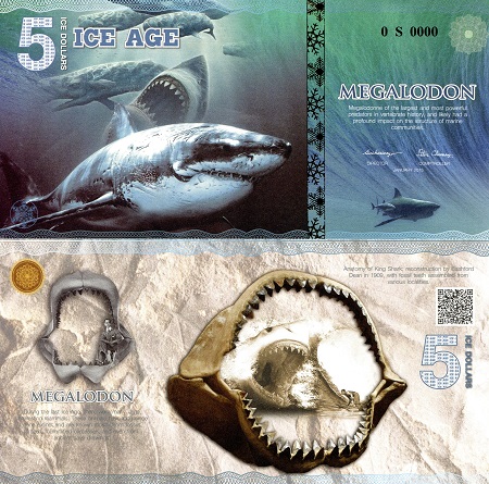 5 ice dollars  (90) UNC Banknote