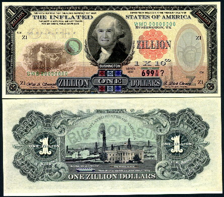 1 zillion dollars  (90) UNC Banknote