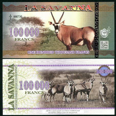100,000 francs  (90) UNC Banknote