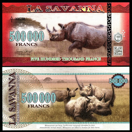 500,000 francs  (90) UNC Banknote
