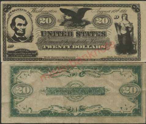 20 dollars  (60) VF Banknote