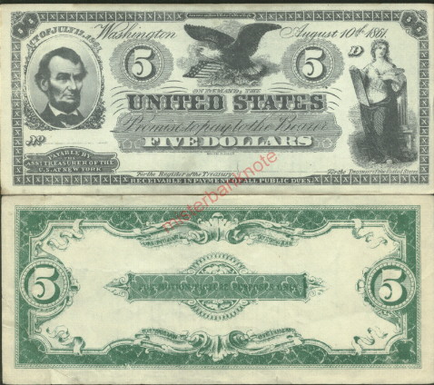 5 dollars  (60) VF Banknote