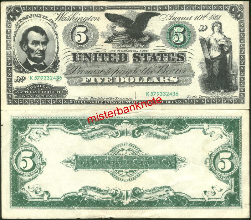 5 dollars  (40) VG Banknote