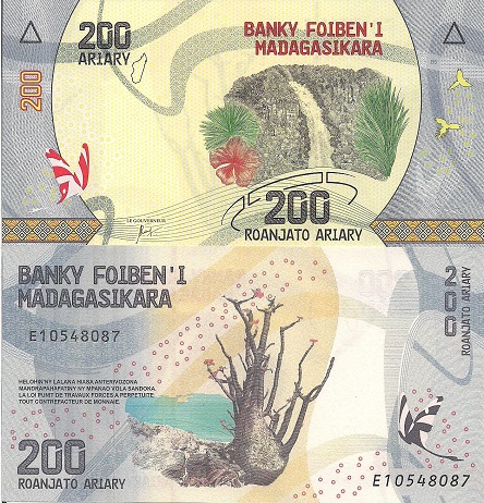 200 ariary  (90) UNC Banknote