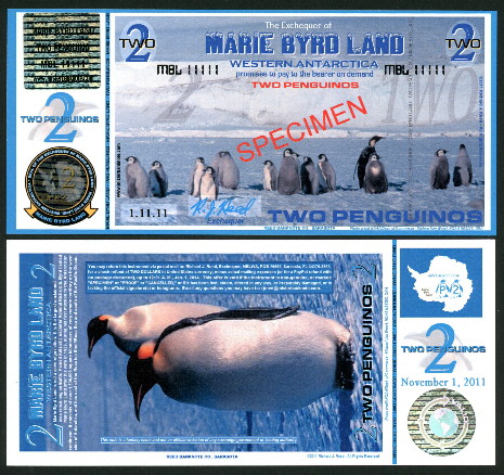 2 Penguinos  (90) UNC Banknote