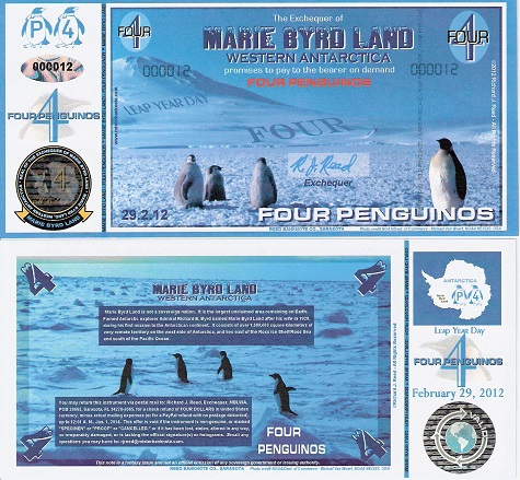 4 Penguino  (90) UNC Banknote