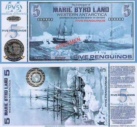 5 Penguino  (90) UNC Banknote