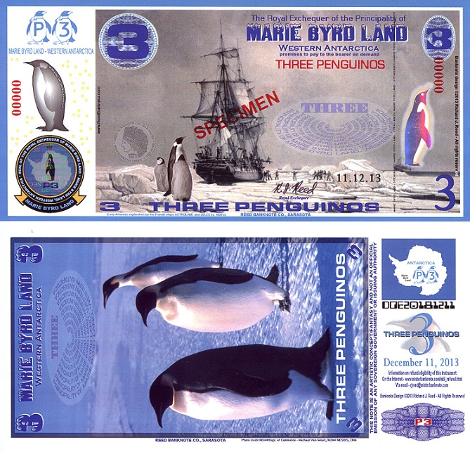 3 Penguino  (90) UNC Banknote