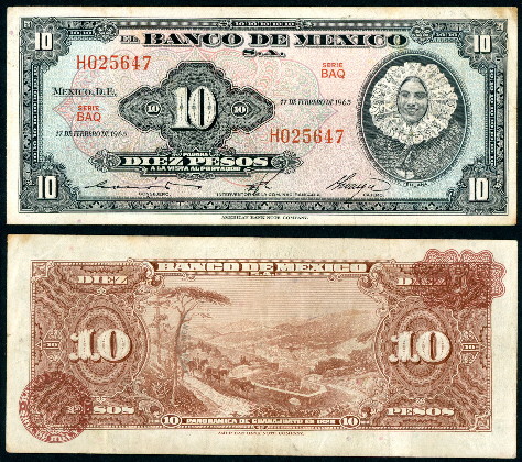 10 pesos  (55) F-VF Banknote